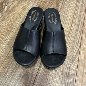 Kork-Ease Black Leather Mules
